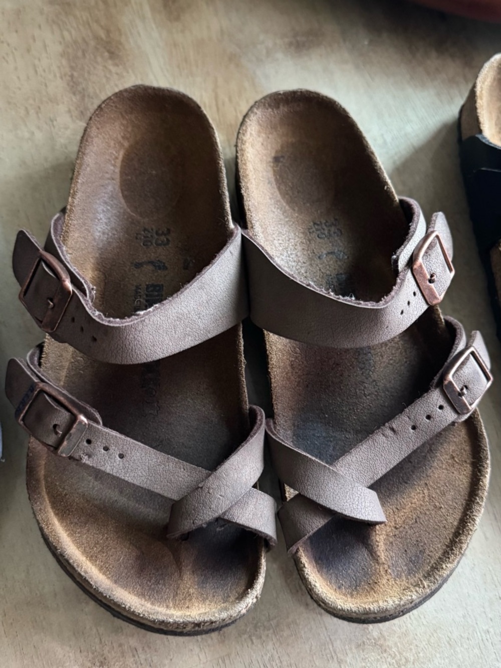 Birkenstock Brown Kids Two-Strap Sandals